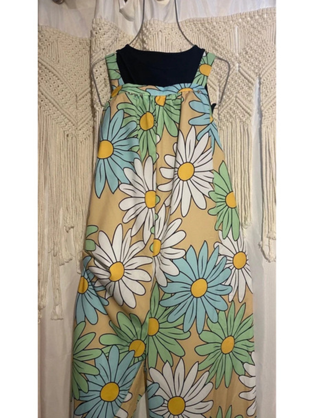 Cute wide leg flower jumpsuit